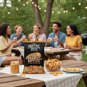 Pretzel Pete Peanut Butter Filled Pretzel Nuggets, Non-GMO Ingredients, Small Batch, 9.5oz (3 Pack)