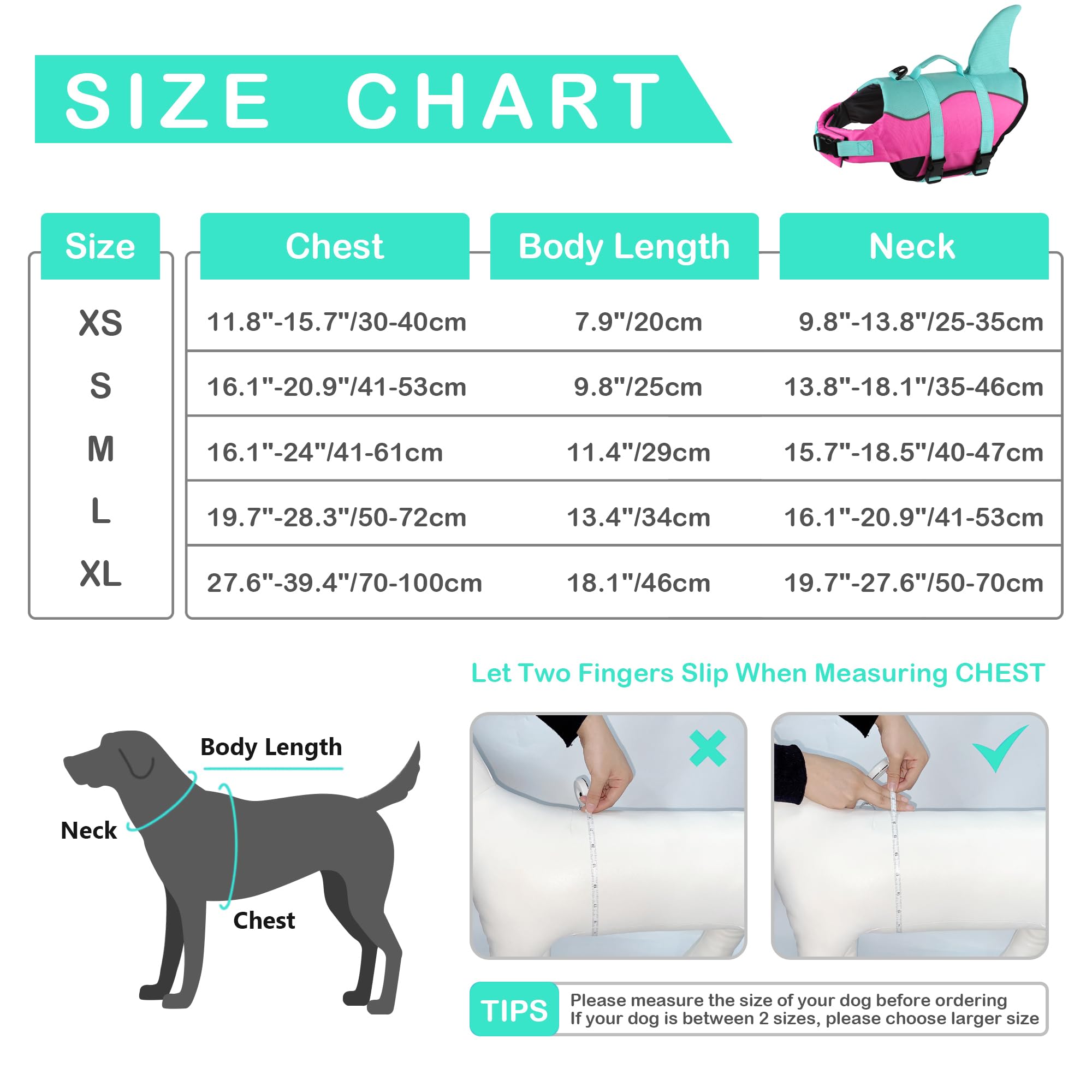 Dogcheer Gilet de sauvetage réglable pour chien, motif requin mignon pour la natation, le bateau avec flottabilité supérieure et poignée de sauvetage, gilet de flottaison réglable pour chiot, chiens