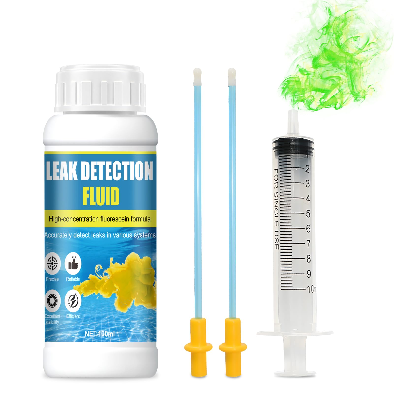 Colorant Fuite Piscine, Détecteur Fuite Piscine, Fluorescéine Forte, Solubilité dans l'Eau