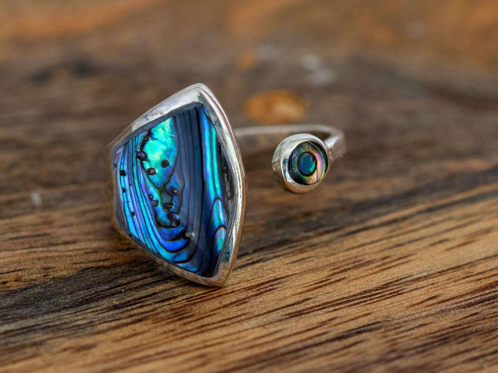 Fly Style Ring Silber 925 Damen, offener Ring größenverstellbar, 925 Silber Ring mit Stein oder Muschel Inlays