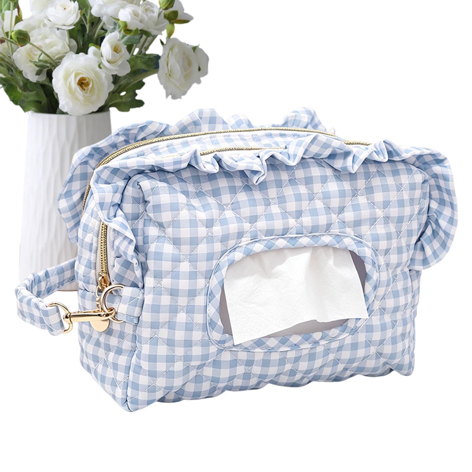 Porta Salviette Da Viaggio Custodia Dispenser Portatile Fiorita Trapuntata