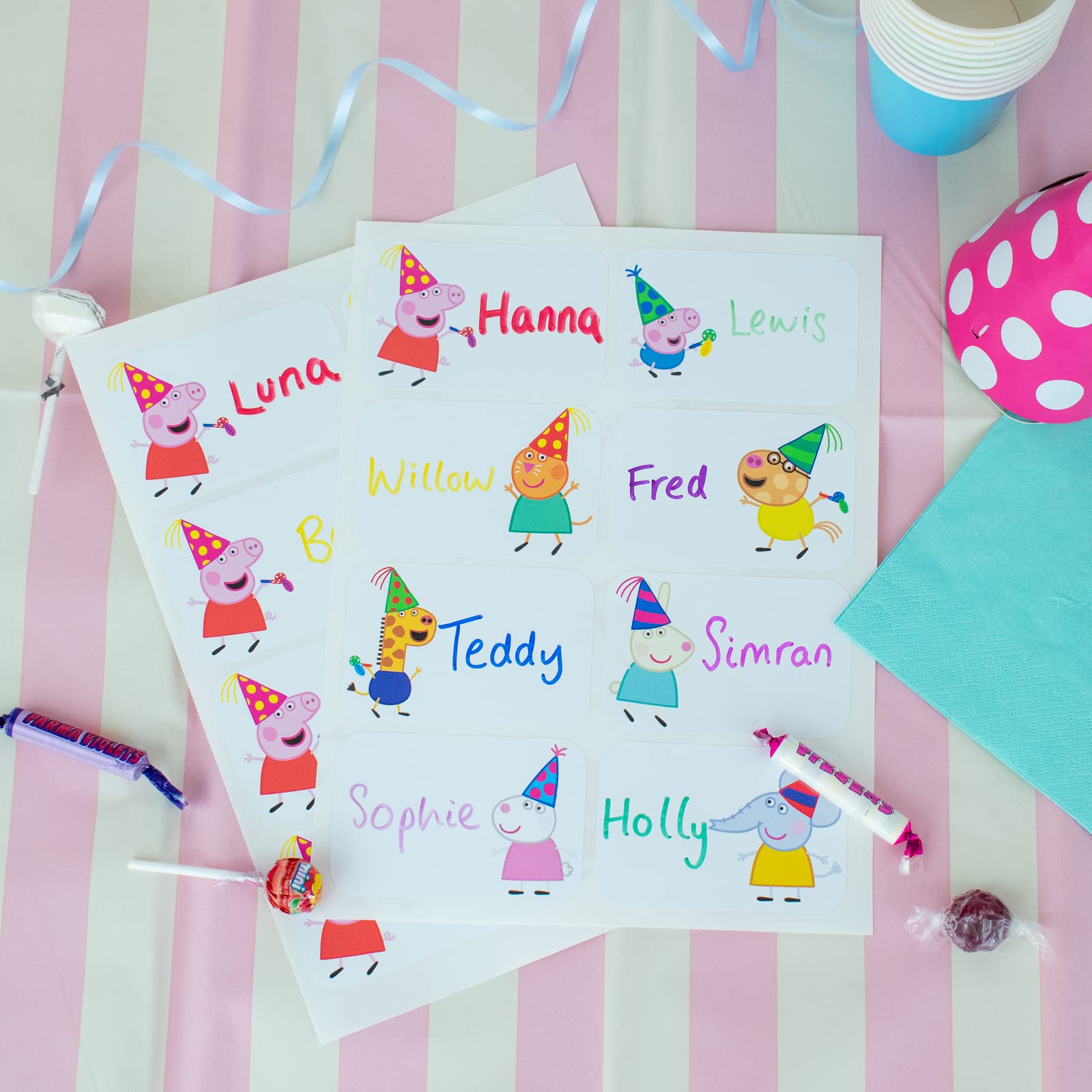 Stickerscape Peppa Friends Labels Peppa Pig Party Labels | Official Peppa Pig Name Labels For Party Bags, Hats, Name Tags And More!