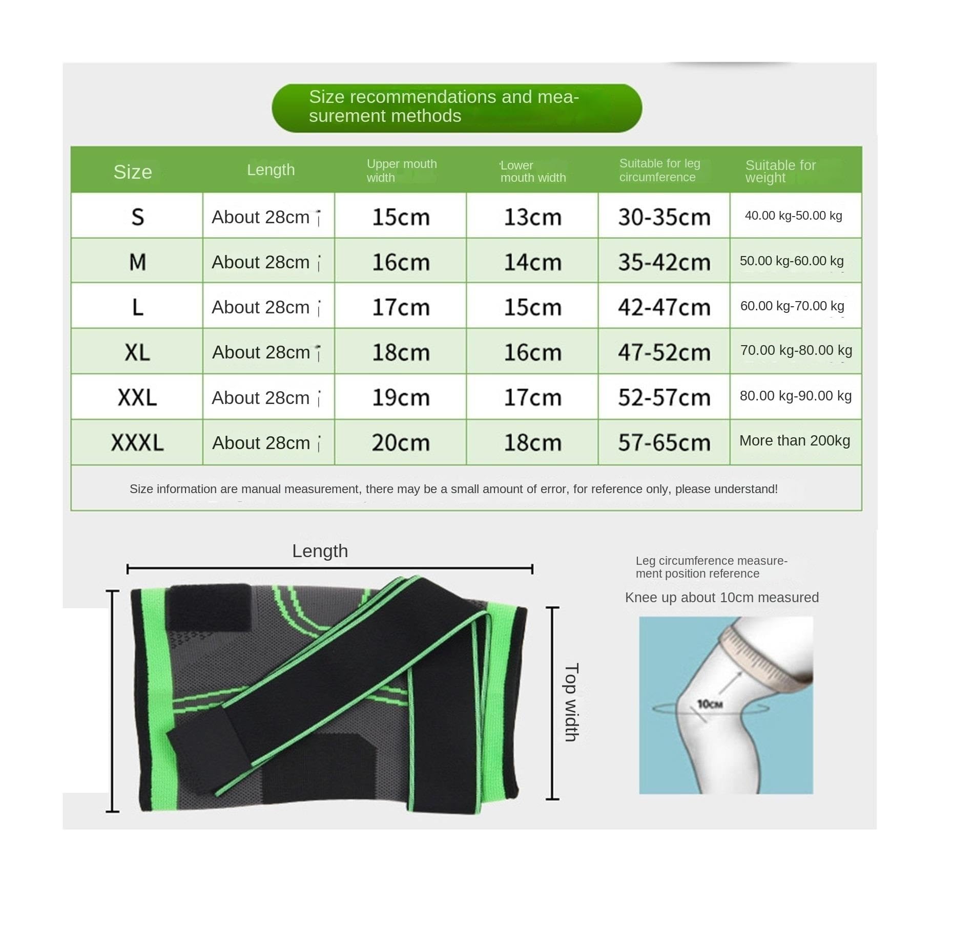 Elásticas Rodilleras Rodillera De Compresión con Correas For Rodillas Cuando Se Trabaja, Corre, Levanta Pesas Deporte Soporte Rodilla | Black,XXL