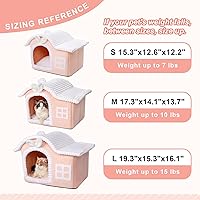 Vista 5 de Jiupety Casas de Conejo y Gato para Gatos de Interior, Cueva de Cama para Gatos Linda con Chimenea, Suficiente Espacio Interior, Casa Suave