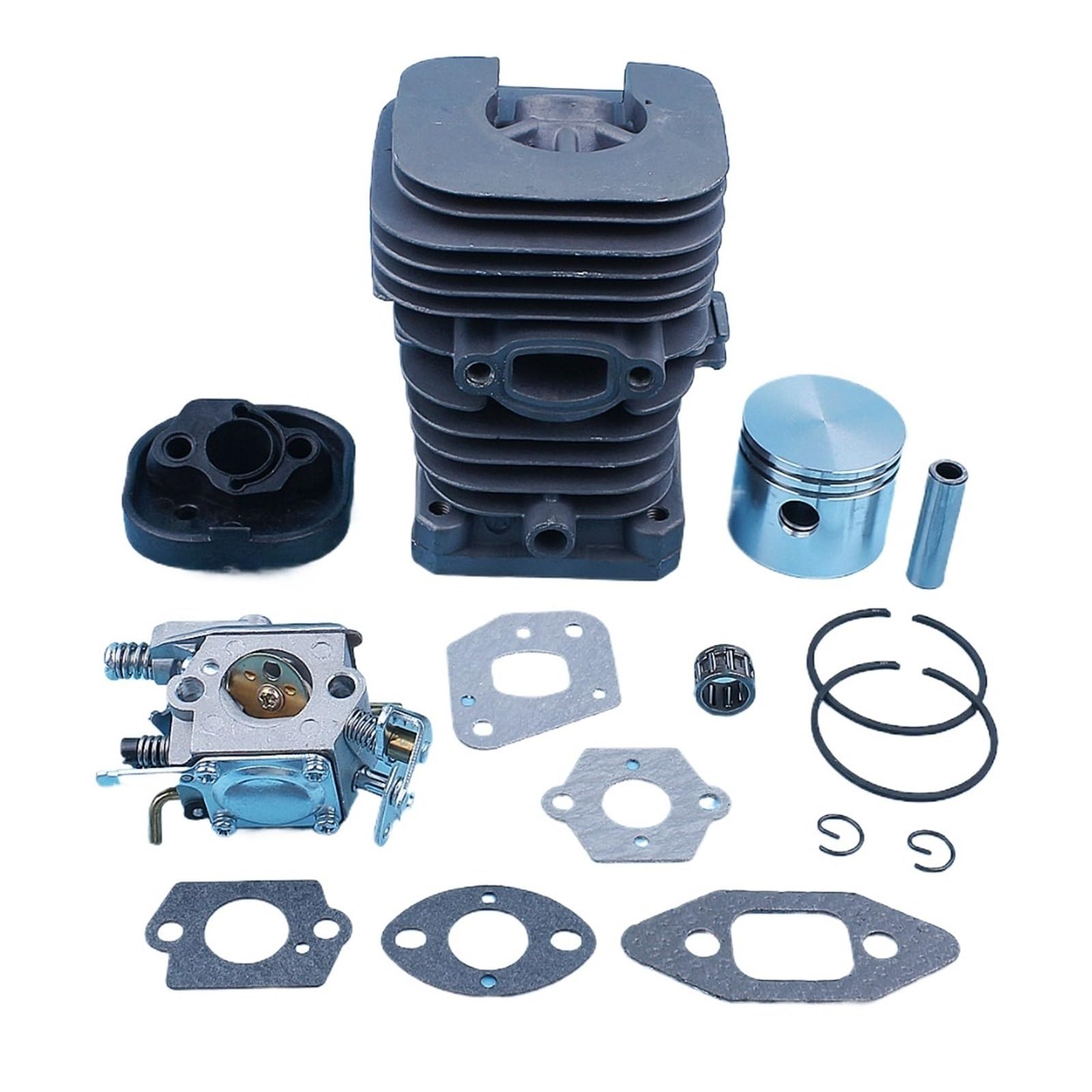 Piston plaqué 41mm et cylindre avec carburateur pour tronçonneuse thermique 5000 et 420