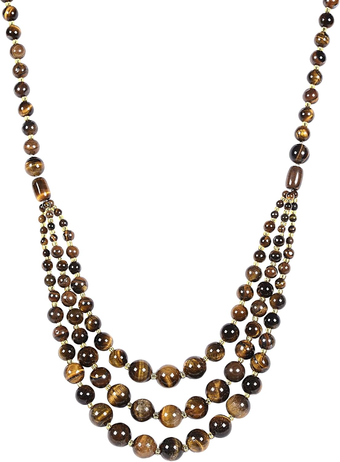 Justinstones Round Agate Beads Graduated Strand Necklace For Women 18 Inch Multi-Color Agate Gradually Necklace