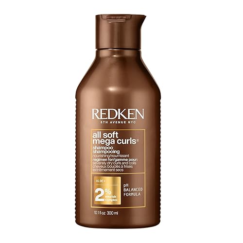 Redken Champú All Soft Mega Curls  Para cabello rizado y rizado  Champú sin sulfato  Para cabello rizado y rizado  Nutre y suaviza el cabello muy