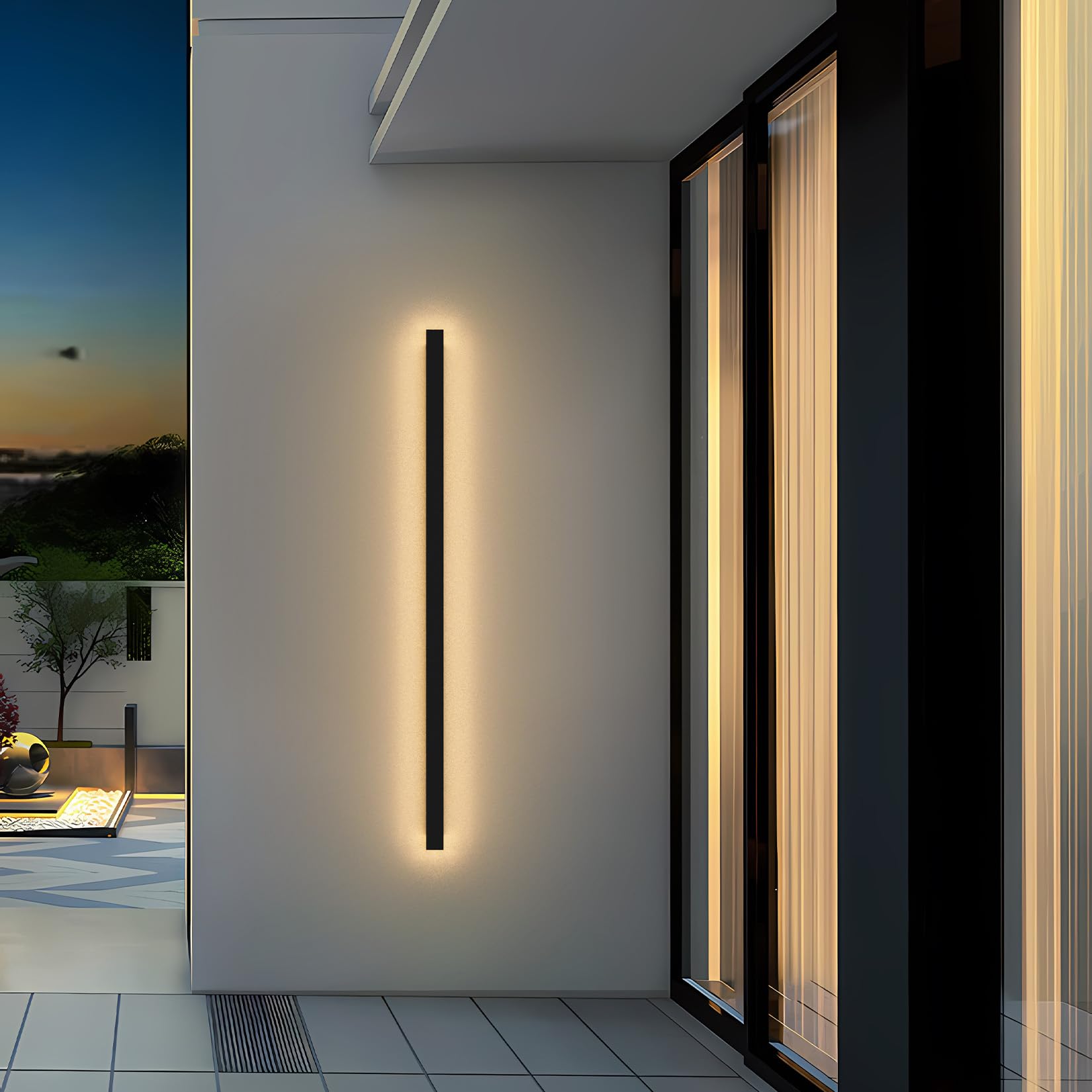 Ralbay 59inch Long Outdoor LED Wall Light