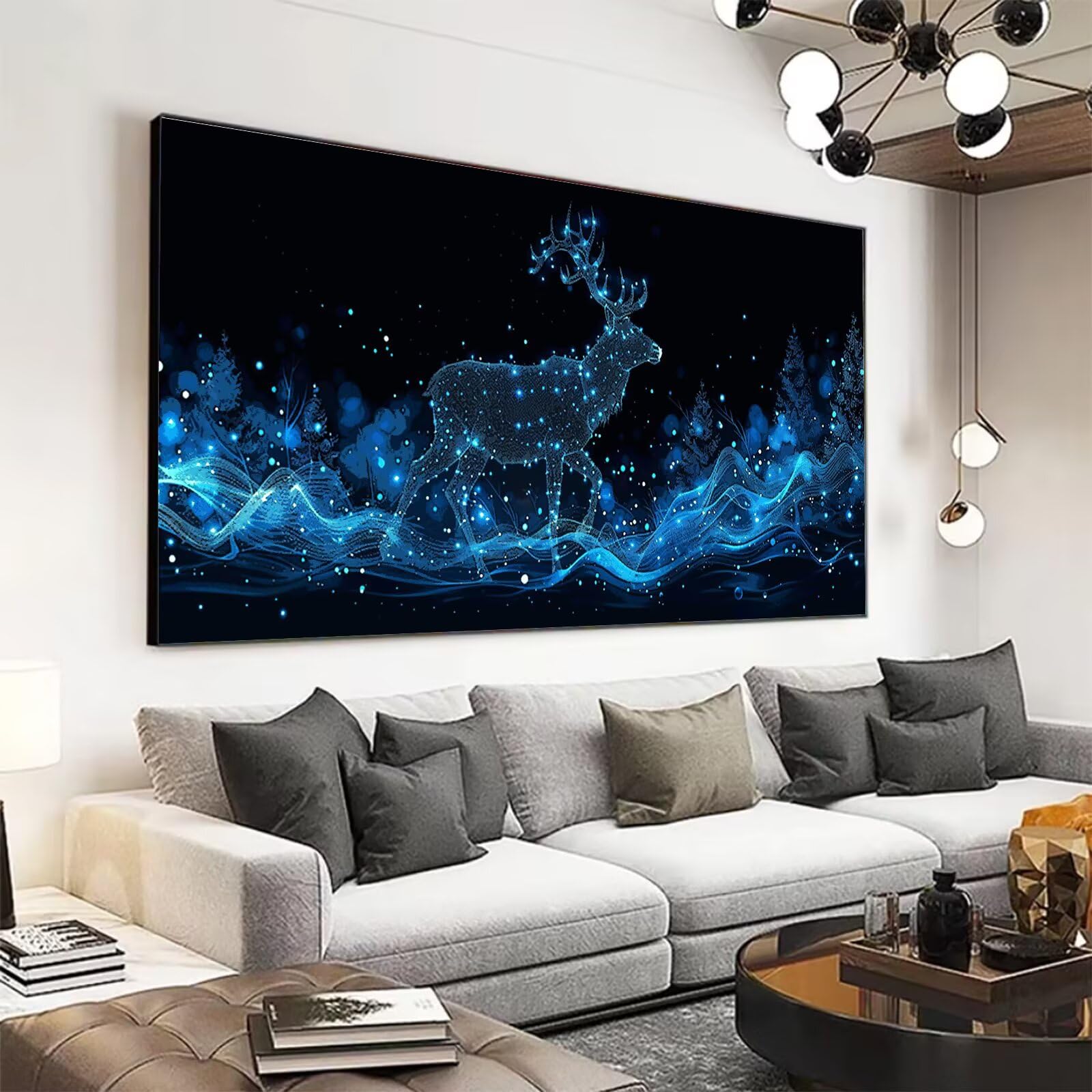 Peinture Numero Adulte Cerf Peinture Par NuméRos Grand Format Animal Loisirs CréAtifs Adultes Enfant DIY NuméRo D'Art Complet Kit DéButants ,Cadeau GarçOns Filles 3+ Ans, Sans Cadre 60x120cm M-725