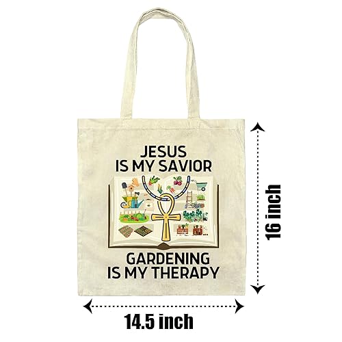 Miniatura 2 de Get Religion Based Gardening Gift For Jesus Loving Gardeners Farmers Natural White Multicolor Canvas Tote Bag