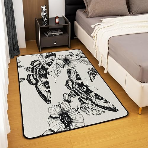 Miniatura 4 de Tapete de suelo de calavera de polilla para casa, diseño de esqueleto de animales retro, decoración del hogar, alfombra duradera para interiores,