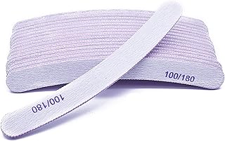 Magic Skin Nail Files and Buffers 25pcs 100/180 Grits Nail Buffering Files Doubled Sides Emery Boards Coarse Nail File Manicure Tools Emery Boards for Nails Finger Nail File Boards (Curved(25pcs))