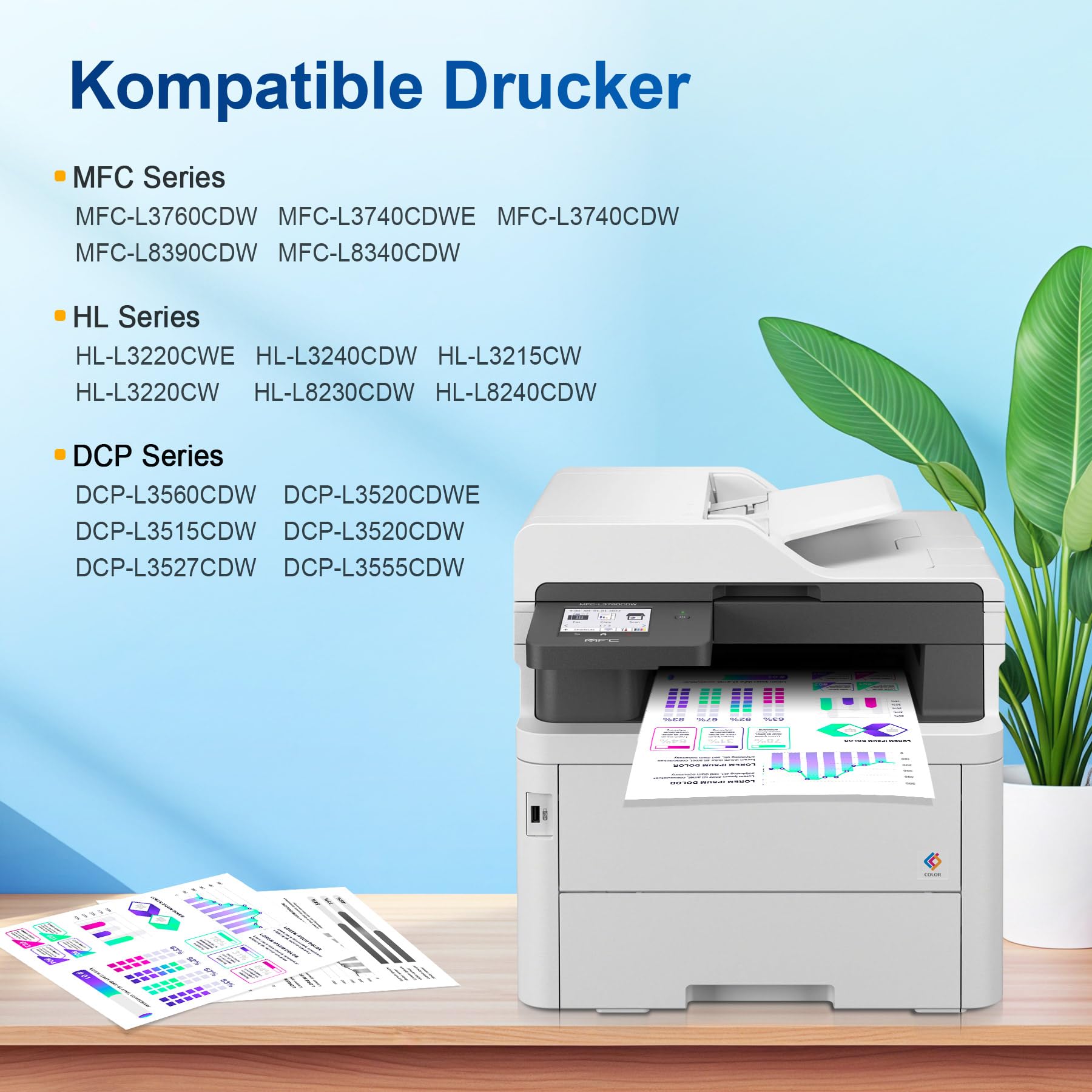Denvoer TN248XL TN248 Kompatibel für Brother MFC-L3760CDW Toner Brother MFC-L3740CDW Toner Brother DCP-L3560CDW DCP-L3520CDWE HL-L3240CDW HL-L3220CWE (5er-Pack)