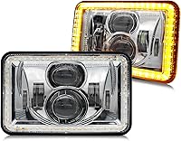 Vista 1 de MAYELLO 4x6 LED Headlights DOT Approved Hi/Lo Sealed Beam with DRL Amber Turn Signal Light Replacement Assembly H4651 H4652 H4656 H4666 H6545