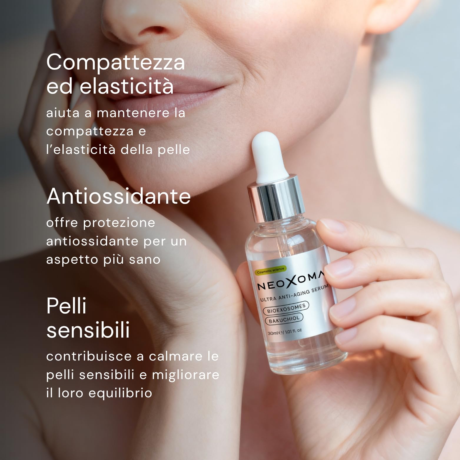 Siero Viso con Esosomi e Bakuchiol | Trattamento Viso Avanzato con Bioesosomi | Migliora l’Aspetto di Linee e Texture | Pelle Più Luminosa e dall’Aspetto Più Tonico | Formula Vegana 30ml