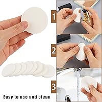 Vista 4 de 50 esponjas de maquillaje redondas blancas para maquillaje facial, esponja cosmética, almohadilla de espuma redonda, maquillaje para ojos y rostros