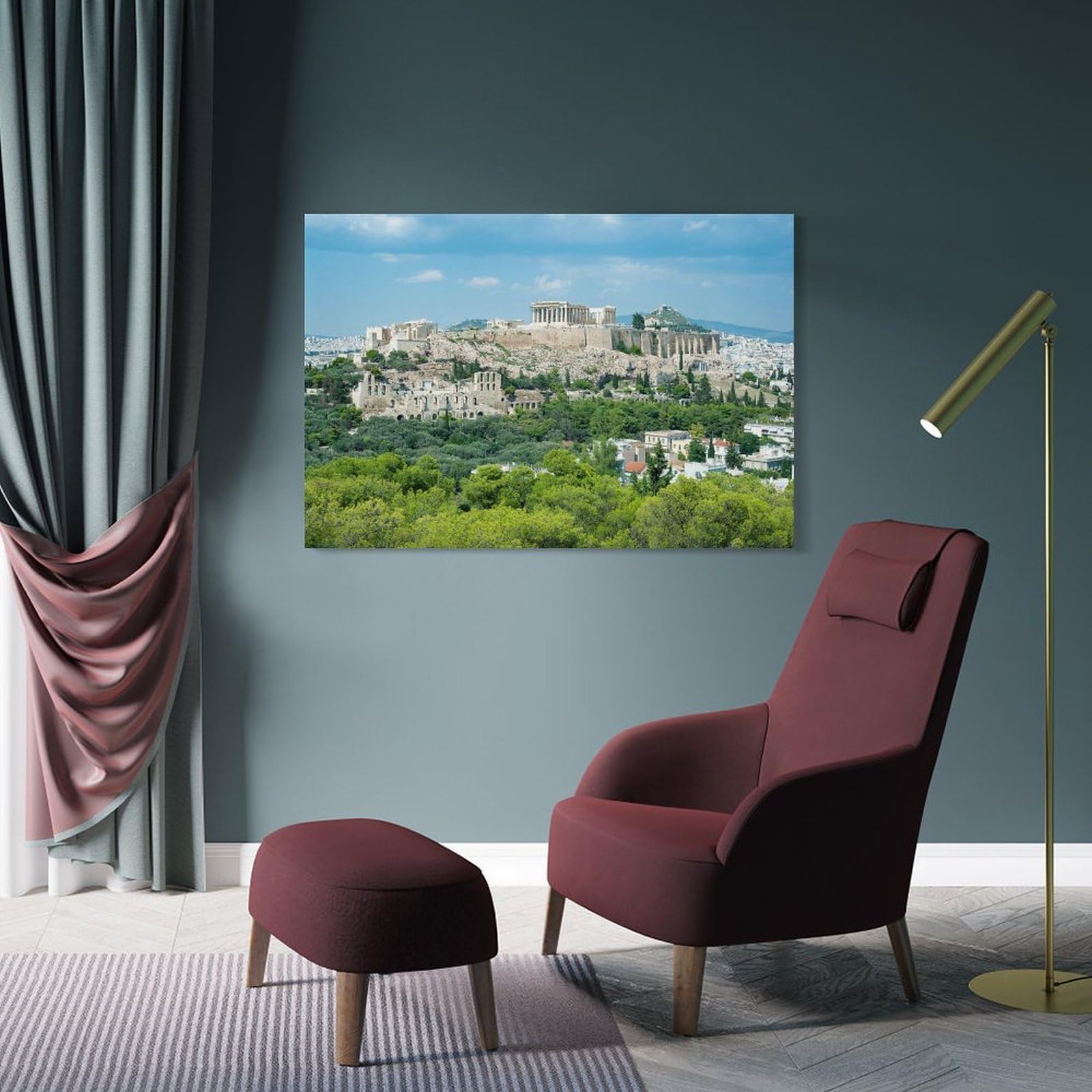 Junmoney Acropolis Room Decor Wall Art, 24x36inch(60x90cm), for Entrance Walls, Hall Decor Or Foyers, A Neat Decor Update for Hallways