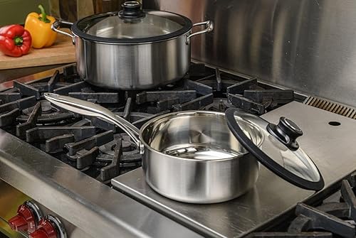 Miniatura 2 de Black Cube Tapa de vidrio templado para sartén y sartén, 8 pulgadas, color negro, redonda, borde de silicona hermético para sartenes antiadherentes,