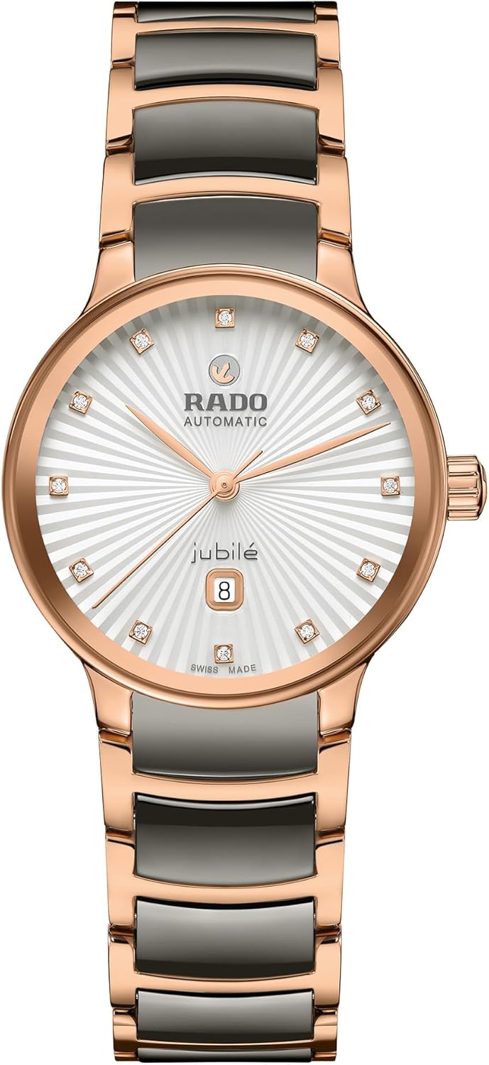 Rado - Centrix Automatic Diamonds - Women - Swiss Watch - 12 Diamonds - Polished Rose-Gold-Coloured PVD-Coated Stainless Steel with Plasma High-Tech Ceramic - Water Resistant - Automatic – 30,5 mm