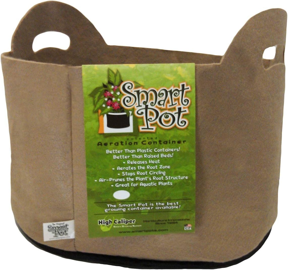 5-Gallon Smart Pot Soft-Sided Container, Tan with Cut Handles