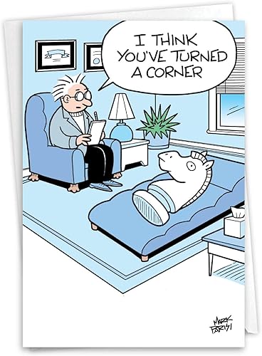 NobleWorks - Divertida tarjeta de felicitación de recuperación con sobre (5 x 7 pulgadas) (1 tarjeta) Knight Therapist C10277AAG