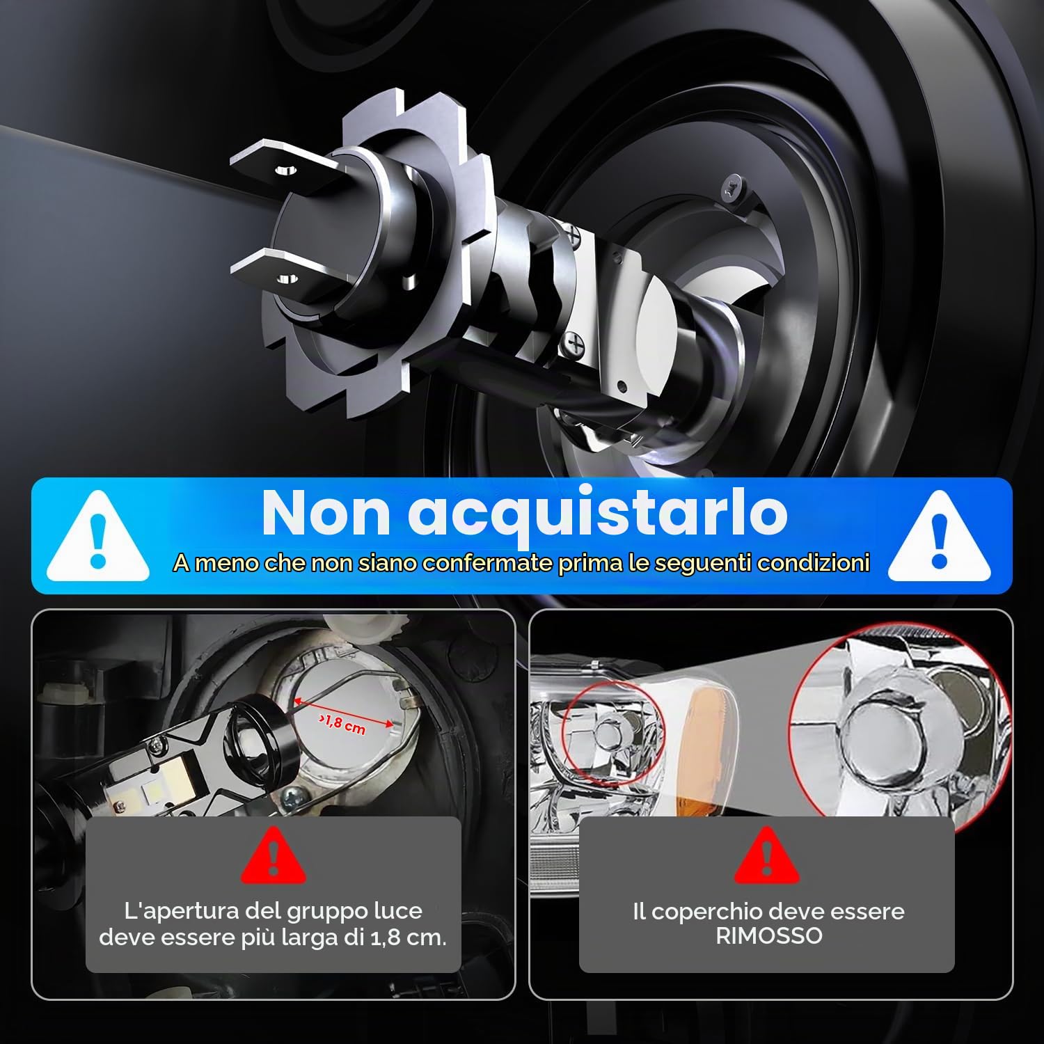 NOVSIGHT Lampadina H7 LED Canbus Con obiettivo doppio -100W 24000LM 6500K Lampadine Per Fari Auto 1:1 Design di Ricambio Lampada Alogena,Plug and Play, 2 Lampade LED H7