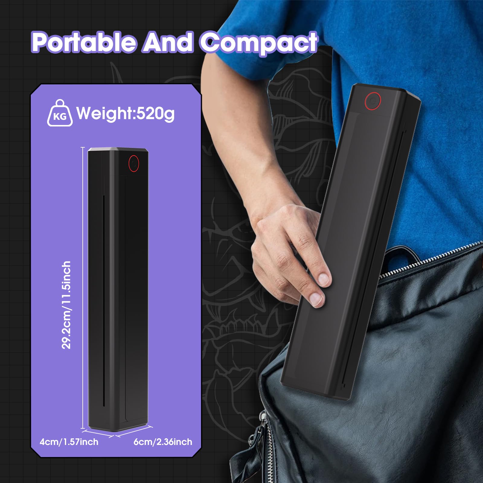 INKin H1 Impresora Térmica Tatuaje Bluetooth Inalámbrica USB Compatible Smartphone