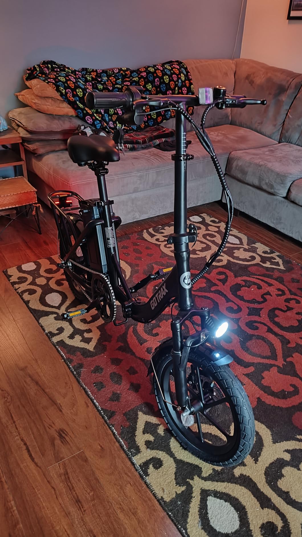 Gotrax 16" Folding Electric Bike, Max 28Miles Range(Pedal-Assist) & Speed 15.5Mph Power by Peak 500W, E-Bike with Removable Battery, Suspension & Adjustable Size, Commuter Bicycle for Adults/Teens photo review