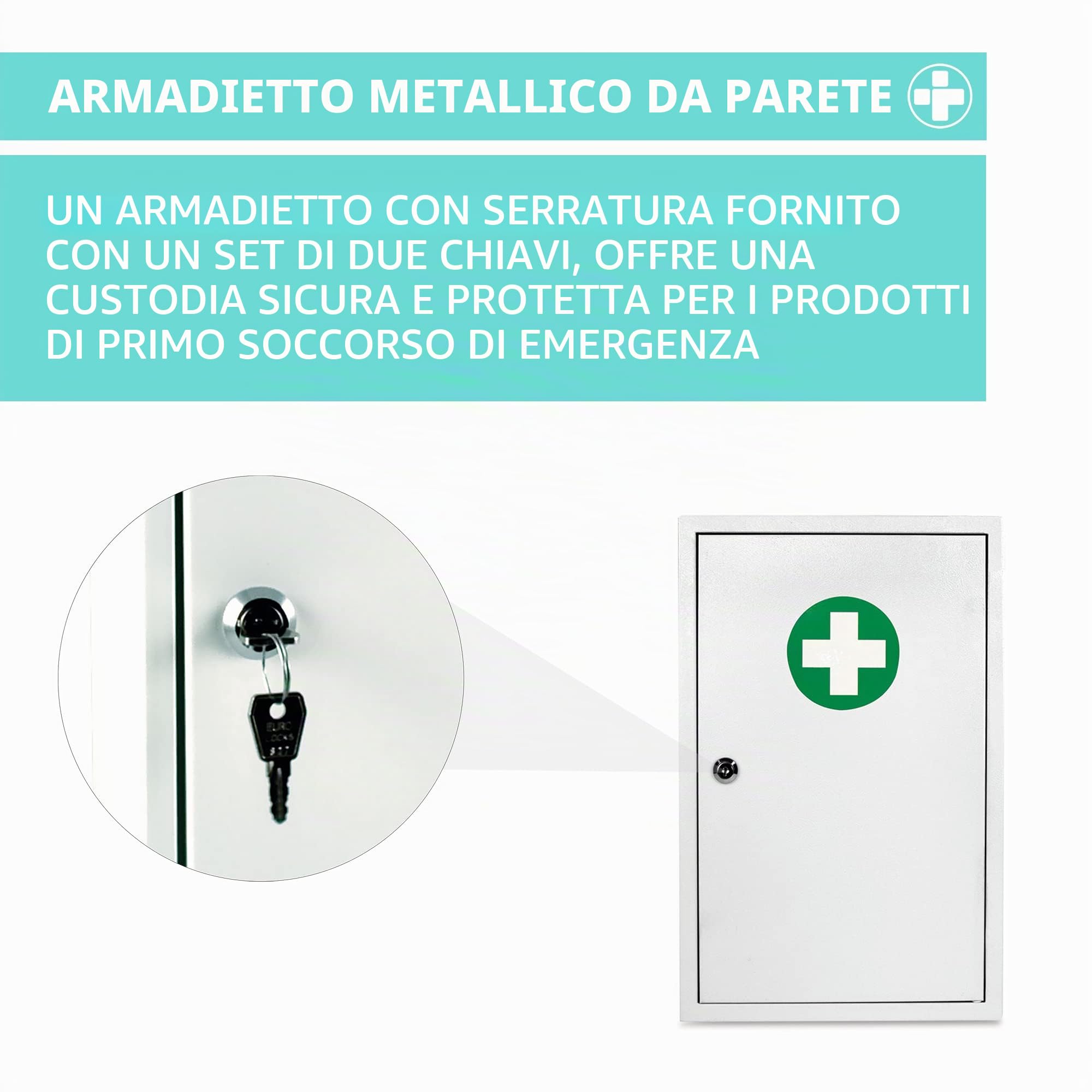 Reliance Medical Sofia-Armadietto da parete, in metallo, colore: bianco