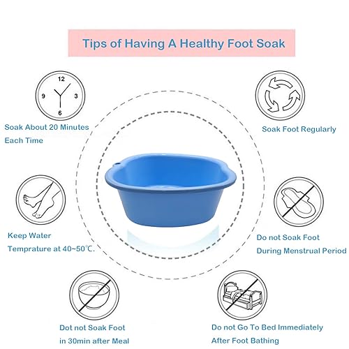 Miniatura 5 de Cuenca de baño para remojar los pies, bañera grande de plástico para remojar pies, masaje de pies, bañera resistente y duradera, quitar la piel