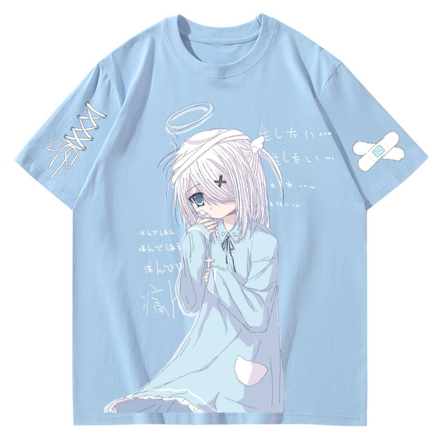 新品　Fakiii 半袖Tシャツ　3D Y2K wishcore ホワイト　水色 新品 Fakiii 半袖Tシャツ 3D Y2K wishcore ハート - メルカリ