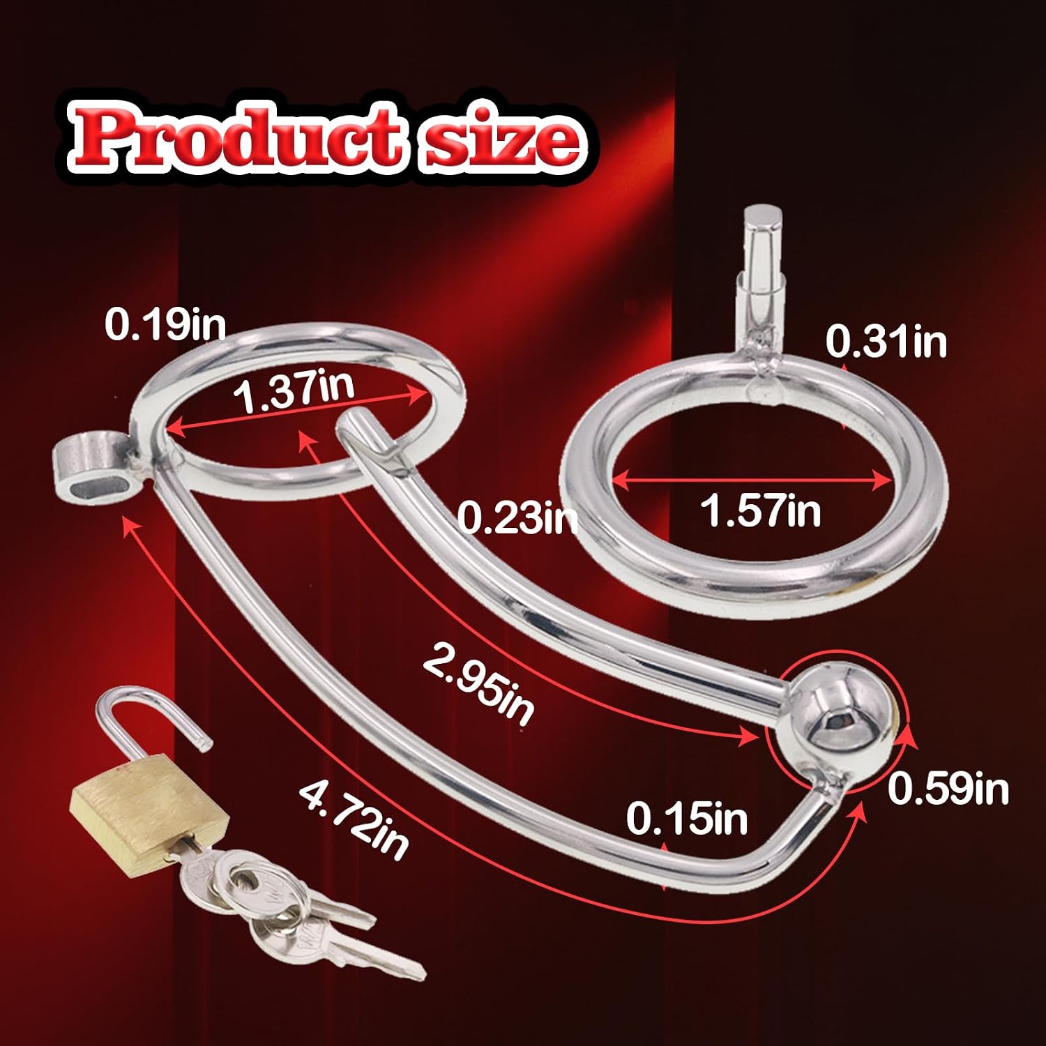 Chastity Cage with Plug Sounding Cage Metal Cock Cage Chastity Cage for Man Chastity Device for Male Stainless Steel Cages Mens Urethral Sounding Abstinence Belt with Cock Lock for Adult Play