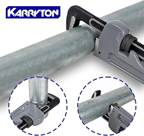 Miniatura 46 de Llave de tubo de aluminio de 10 pulgadas, 1-5/8 pulgadas/1.614 in ajustable Cr-Mo apertura de mandíbula llaves de fontanería de mango recto