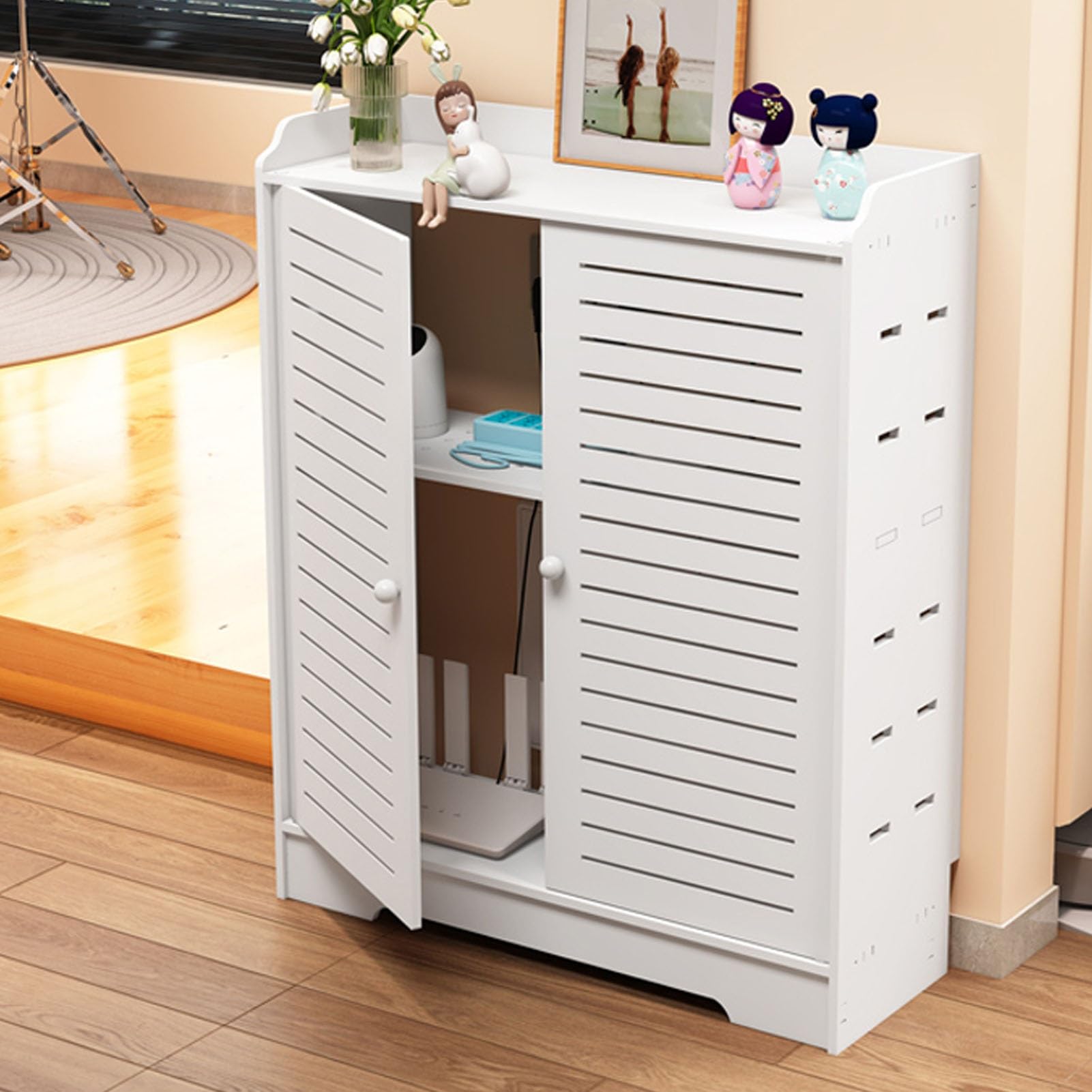 Rangement WiFi mural et étagère réglable pour masquer les fils de box