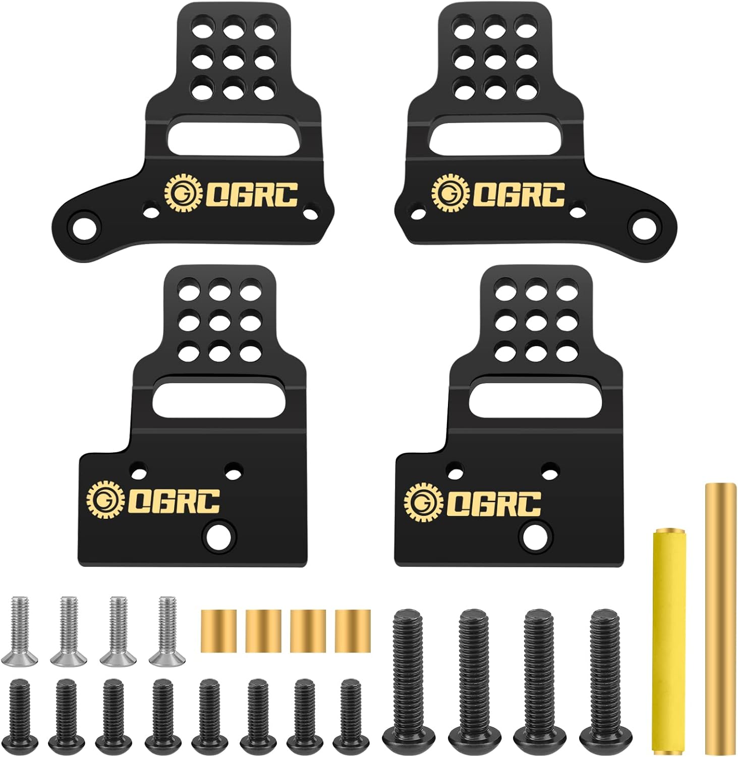 OGRC Brass Multi-Hole Shock Mount Adjustable Shock Tower Front & Rear Shock Bracket for TRX4M 1/18 RC Crawler Car - 46g