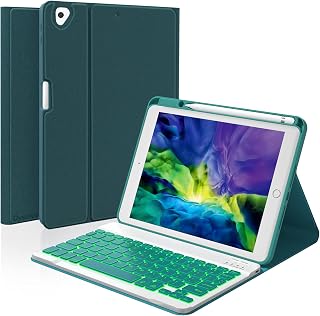 iPad Keyboard Case for 10.2" 9th Gen 2021/8th Gen 2020/7th Gen 2019/Pro 10.5" 2017/Air 3rd Gen 10.5 2019 Backlit Detachable Keyboard with Magnetic Protective Cover with Pencil Holder(Teal)