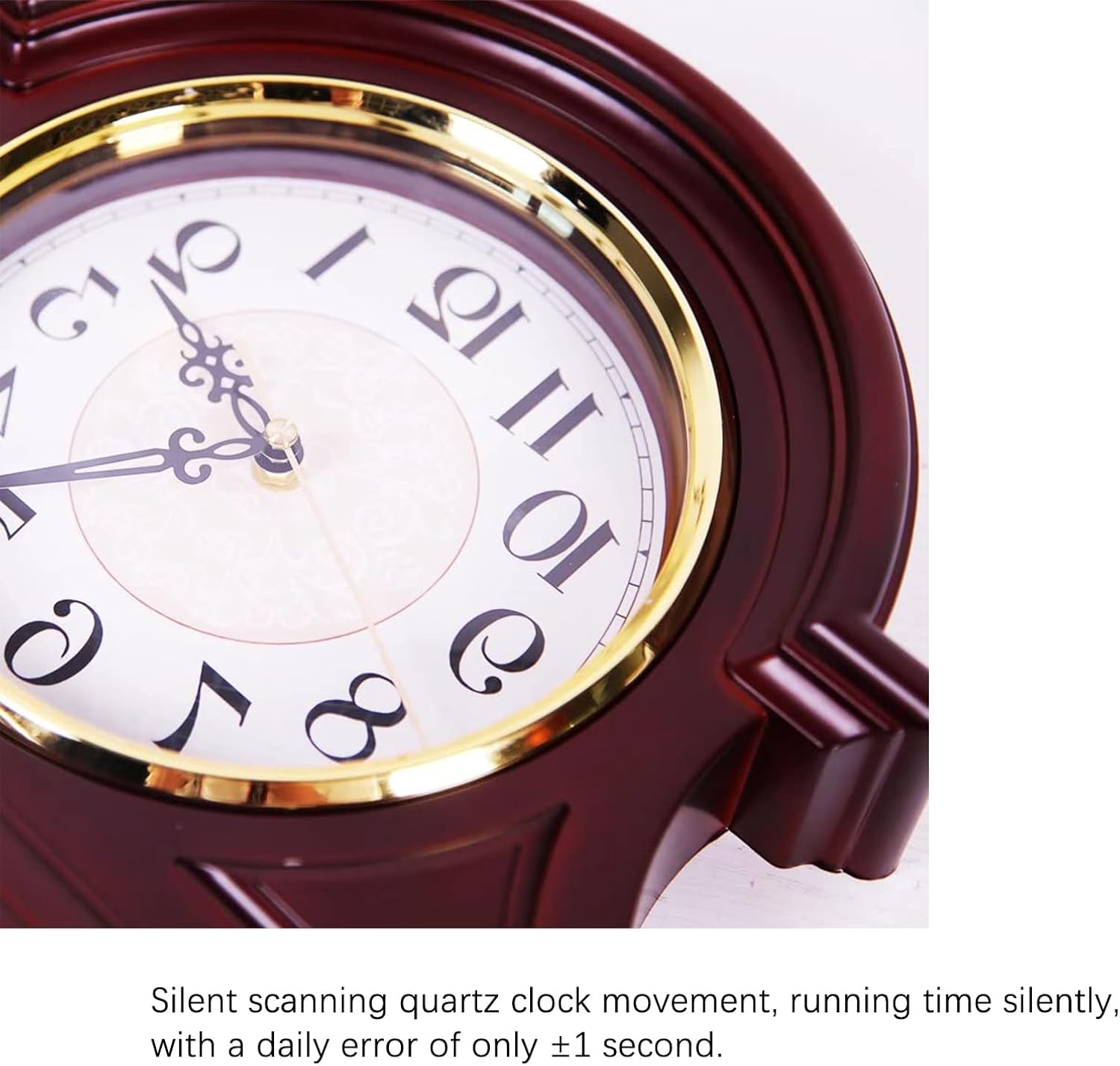 Wooden Silent Mantle Clock, Vintage Battery Operated Mantel Clocks Retro Table Clock,Vintage Farmhouse Mantel Clock Series, Napoleon Desk & Shelf Clock, Domed Lens, Quartz Movement, Walnut Brown .