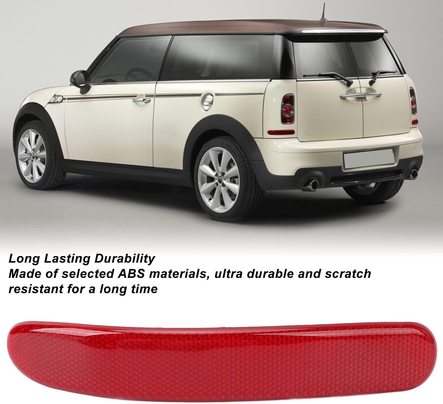 AMAKO Rear Bumper Reflector Light: Compatible with Mini Cooper Clubman R55 2008 to 2014 - Red Rear Bumper Reflector (Left)