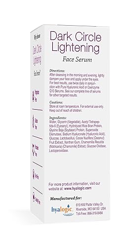 Vista 4 de Hyalogic Dark Circle - Suero aclarador facial – Trata las ojeras bajo los ojos con ácido hialurónico, eveserilo y regu-age – Calma, nutre