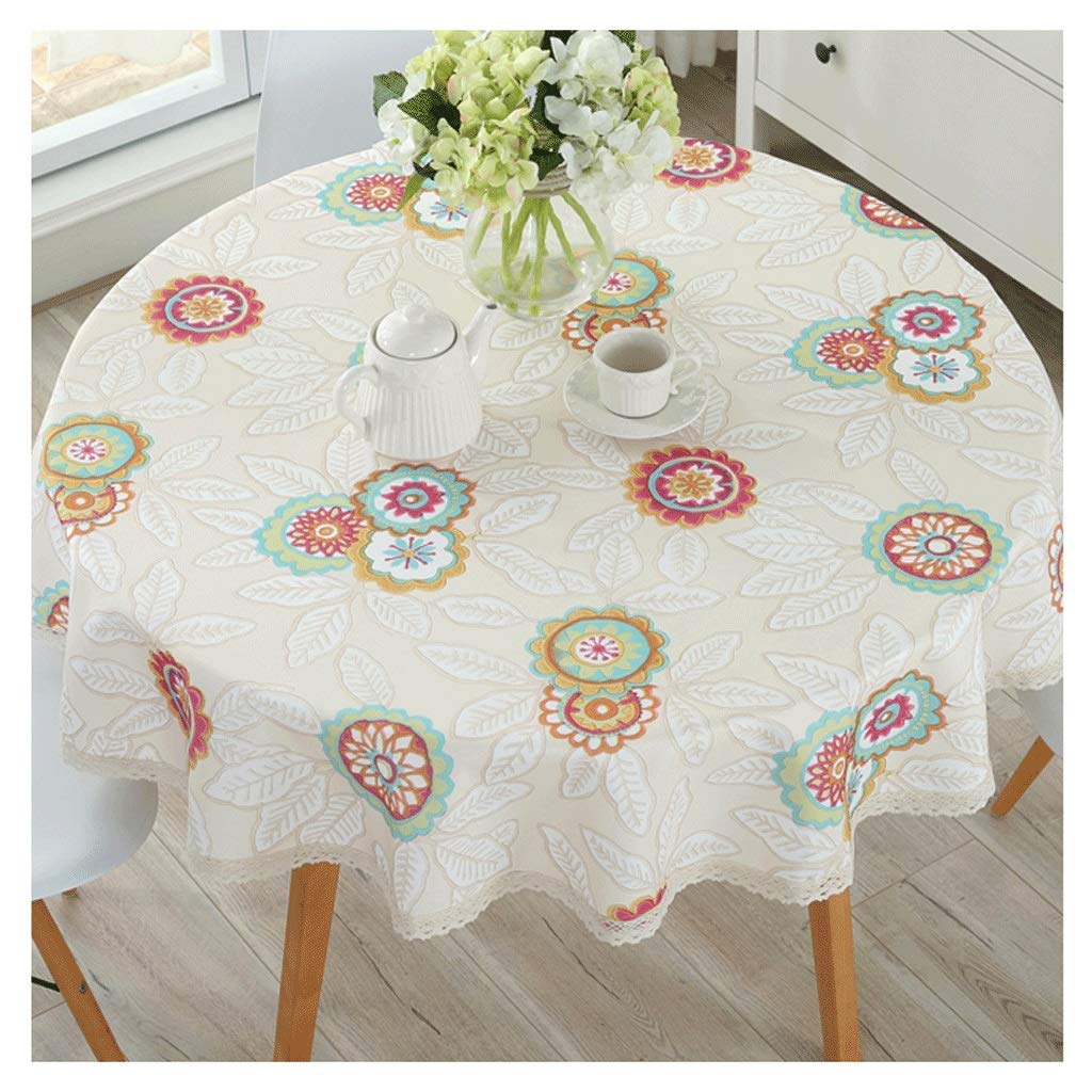 Nappe ronde imperméable idéale pour un petit déjeuner frais en terrasse ou cuisine