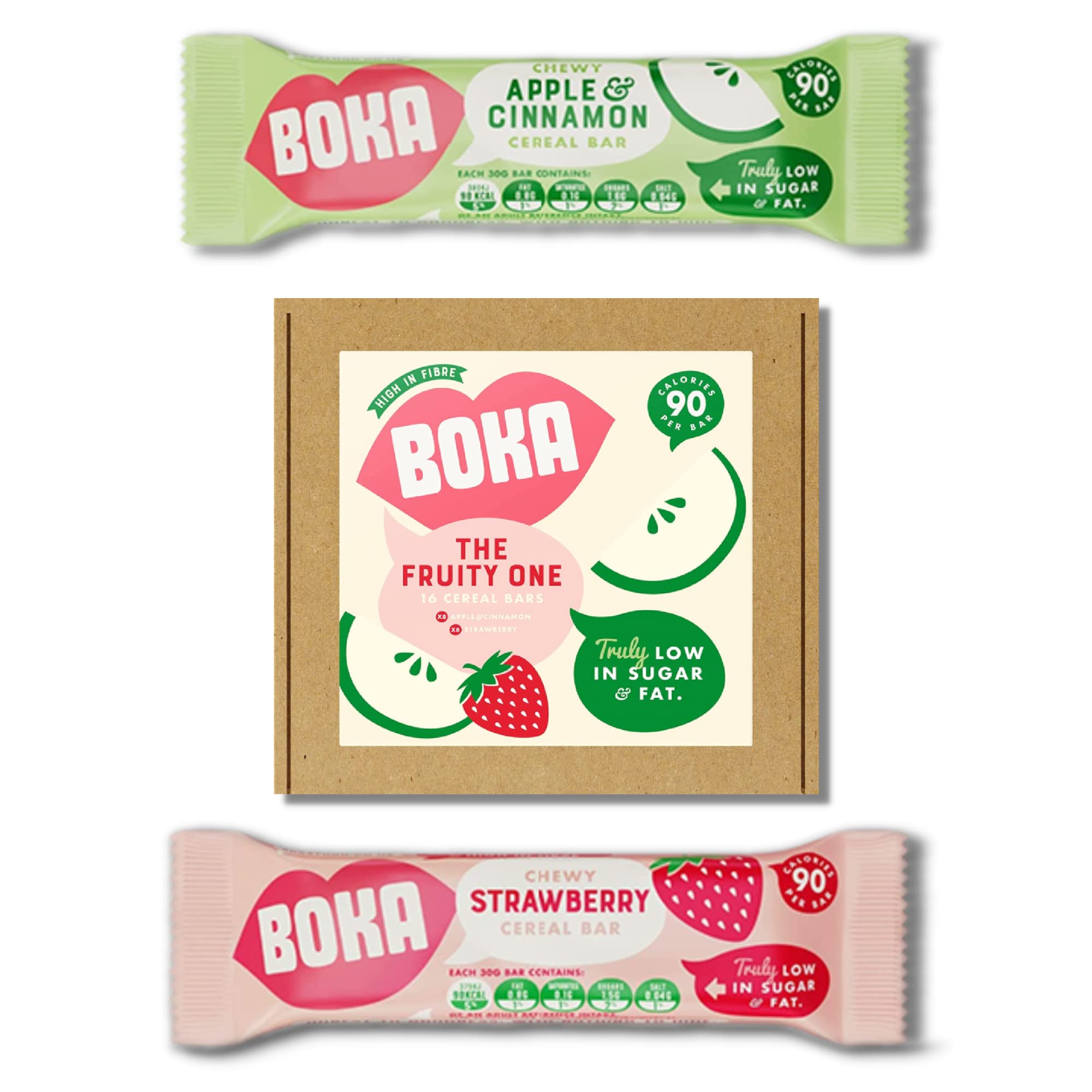 Boka Food Chewy Strawberry Cereal Bar 24 X 30g, Healthier Snack, Vegan, Low Sugar, Low Fat & High Fibre Breakfast Bars Great For Kids & Adults. Nut Free. In Manama, Bahrain
