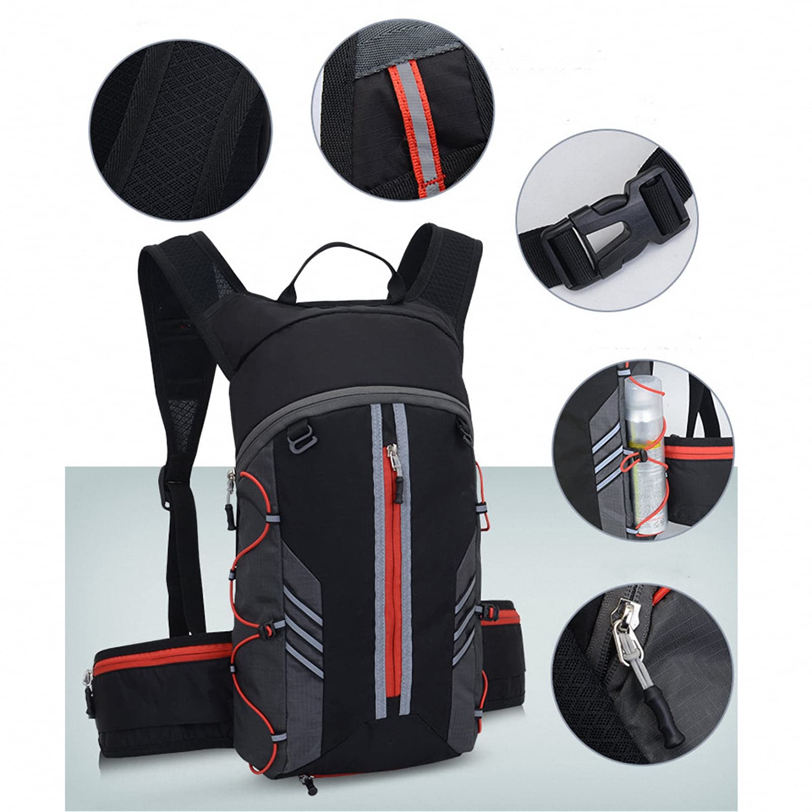 Zaino Pieghevole per Sacca Acqua con Sacca idratazione 2L,Zainetto da Esterno Uomo Donna per Sci,Caccia Daypack,Borsa MTB Impermeabile Ultraleggera e traspirante-10L/280g
