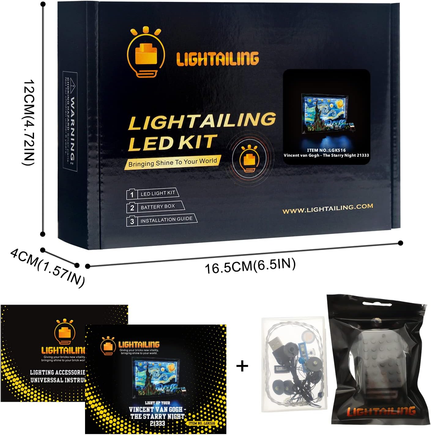 Lightailing Light for Lego-21333 Vincent-Gogh The Starry-Night - Led Lighting Kit Compatible with Lego Building Blocks Model - NOT Included The Model Set