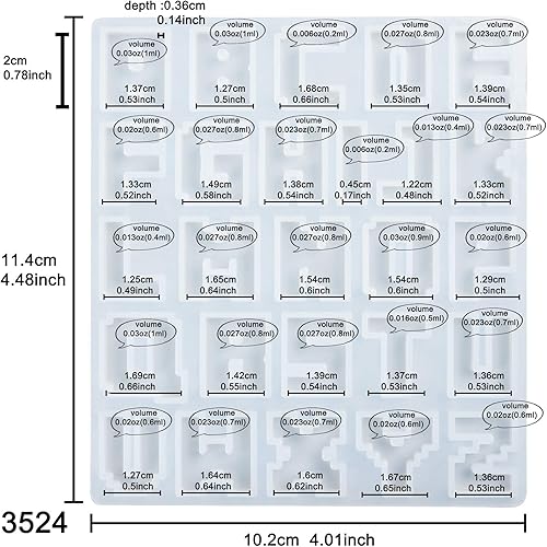 Miniatura 3 de Juego de moldes de silicona de resina epoxi con letras del alfabeto de píxeles, llavero inicial, longitud grande y pequeña, 0.78-1.57 pulgadas