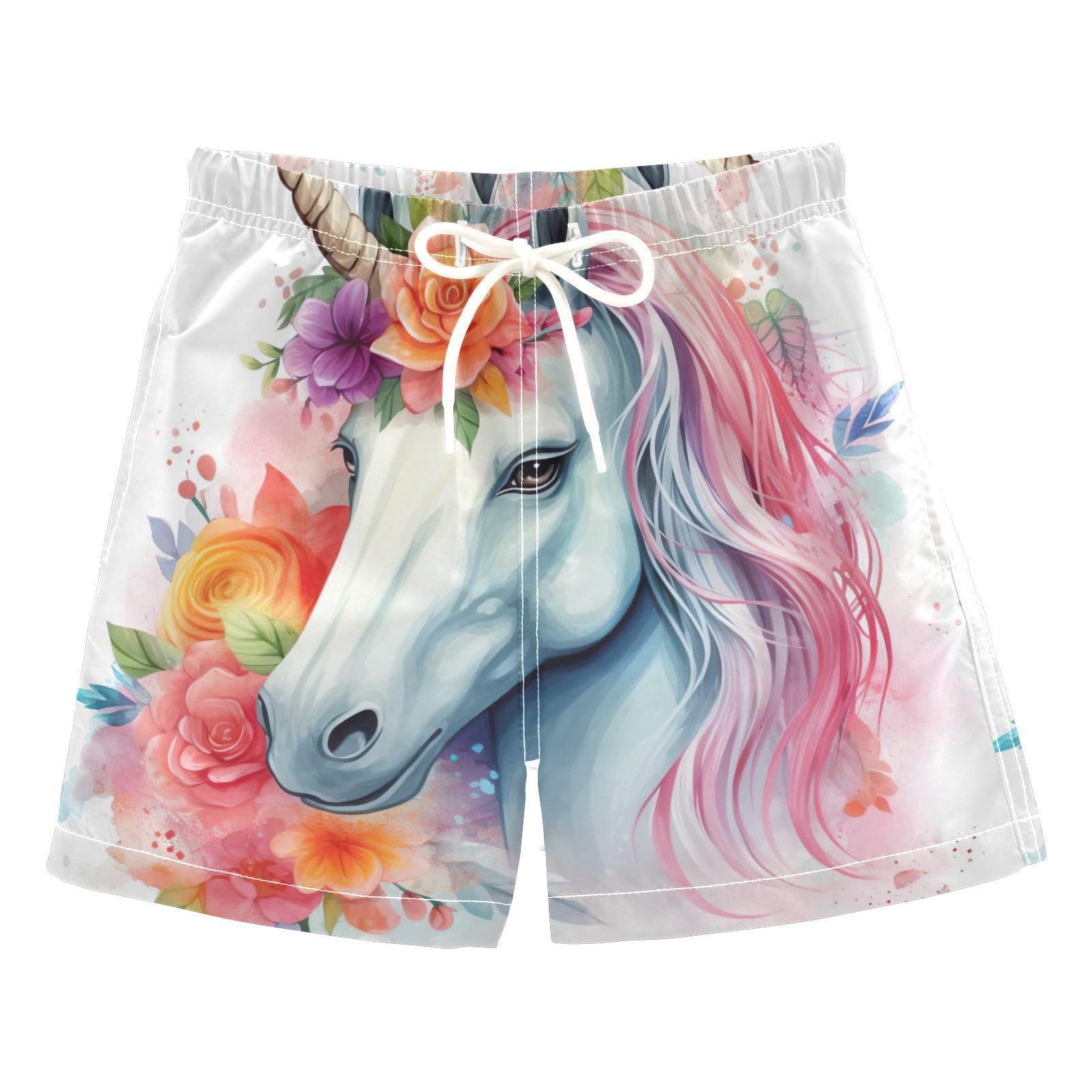 FULUHUAPIN Toddlers Drawstring Unicorn Flower Bathing Suit 20325018