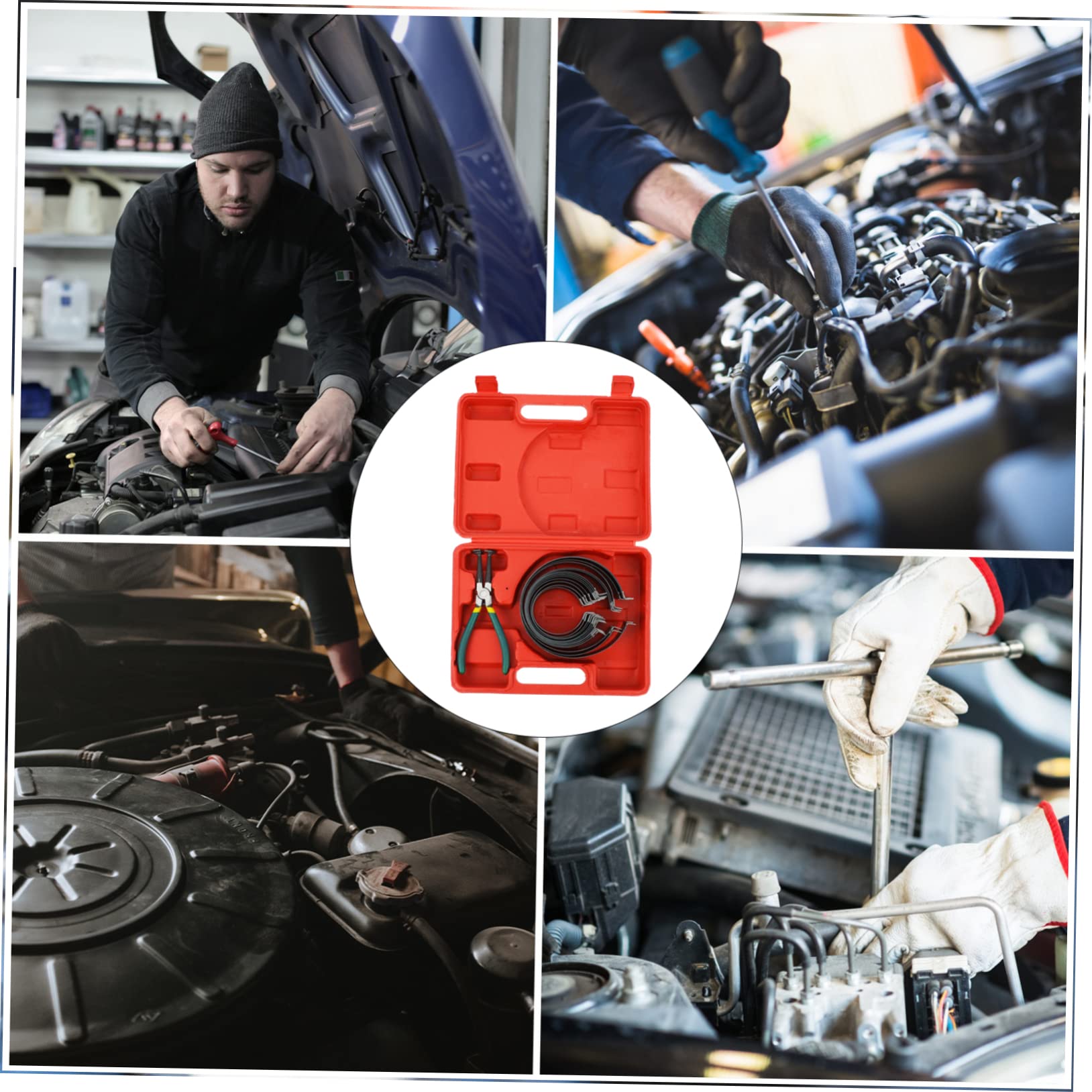 Mikinona 1set Compressore Anelli Pistone Per Motori Auto e Strumento Carbonio Con Pinze Per Installazione Cilindri