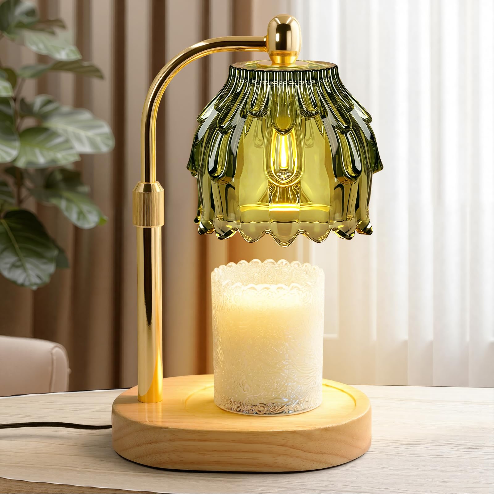 Maromamix Candle Warmer Lamp with Timer - Electric Wax Melt Warmer with Adjustable Height and Dimmer for Scented Candle Wax, Home Fragrance Décor and House Warming Birthday Gifts for Women Mom