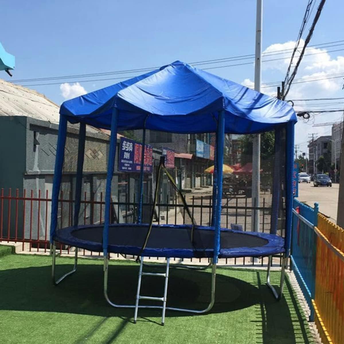Copertura Parasole Per Trampolino Rettangolare, Verde, Con Cerniera E Cinghie, Per Trampolini A 6 Poli Da 1,8 A 4,2 M, Tessuto Oxford Anti-UV