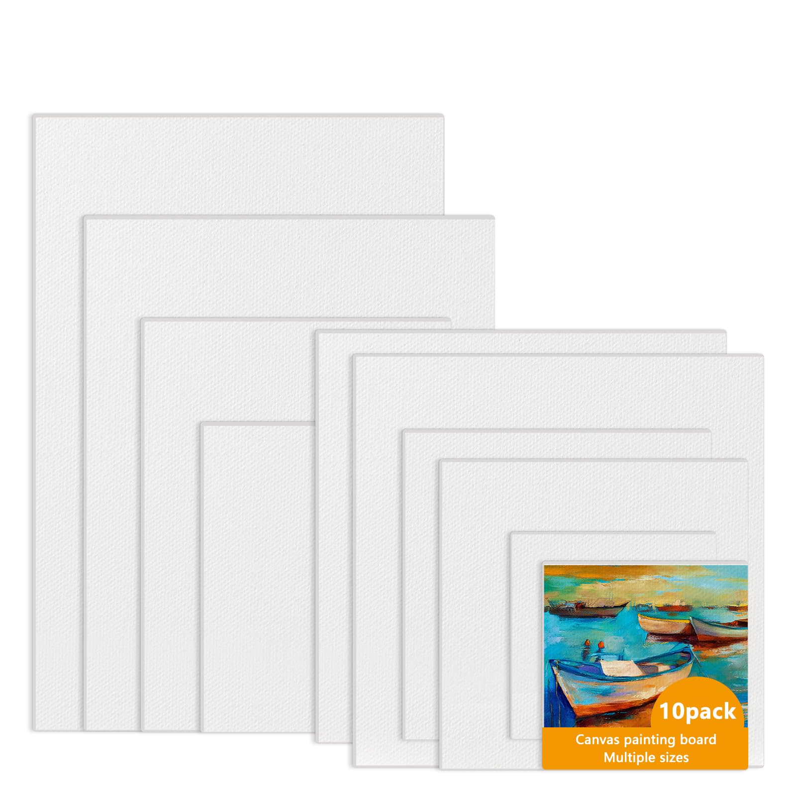 Bellanova 10 Tele per Dipingere 3mm Cotone Bianco Multiformato per Olio Acrilico