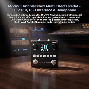 M-VAVE ANNBlackbox Black Multi Effects Guitar Pedal, Portable Multi Effects Processor with ANN Modeling, 80 Presets Effects Processor with Footswitch Topper(Random Color) and 6.35mm Audio Cable